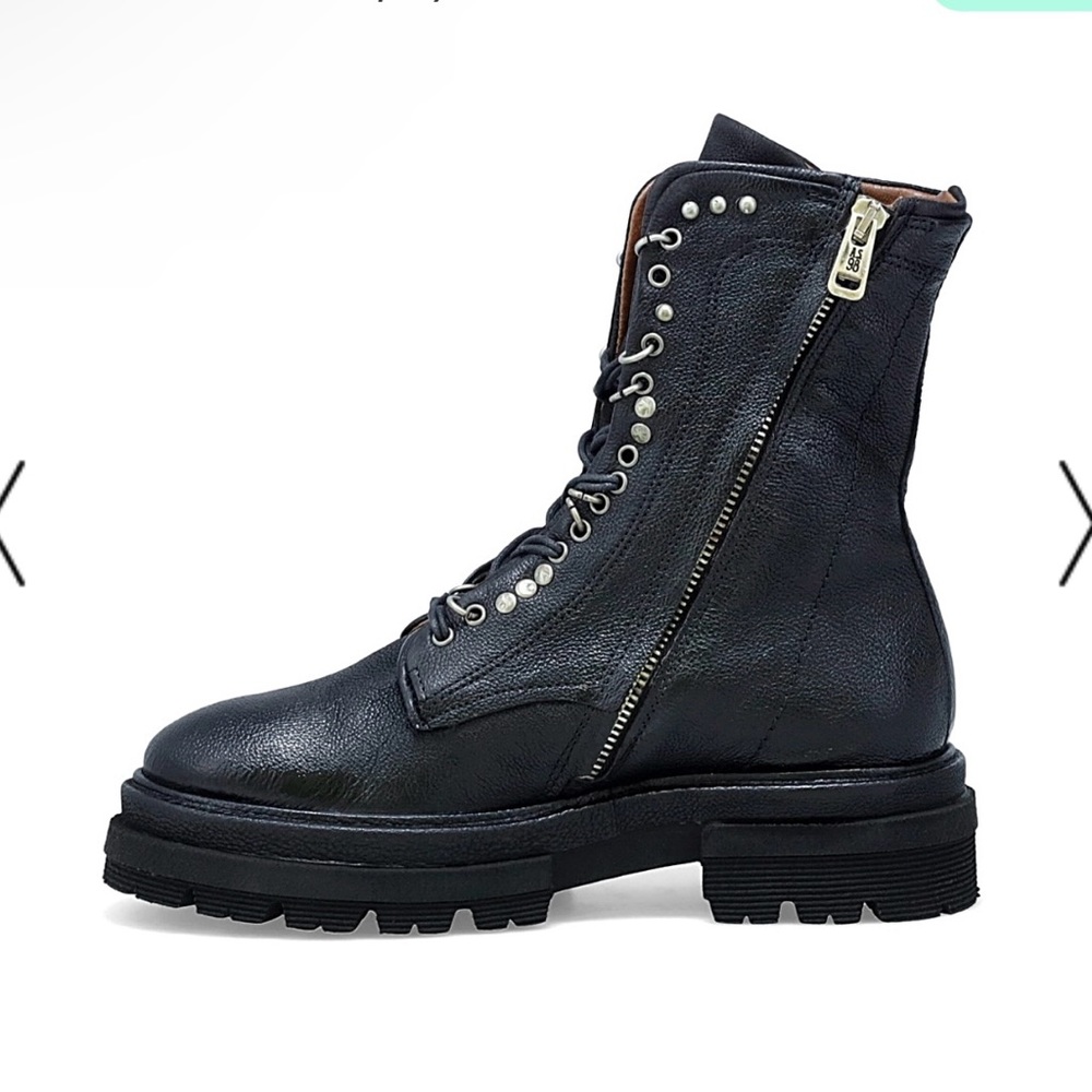 Women boots AS98 black leather made in europe
